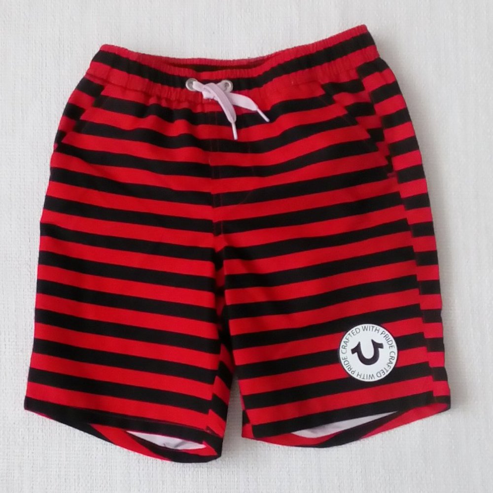 True Religion Stripe Swim Shorts